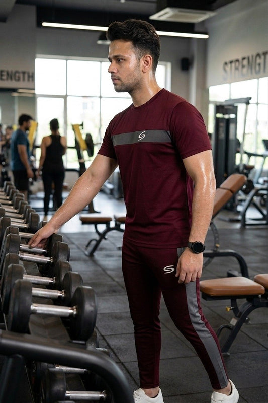 Summer Drifit-Maroon & Gray Combo Tracksuit #3166