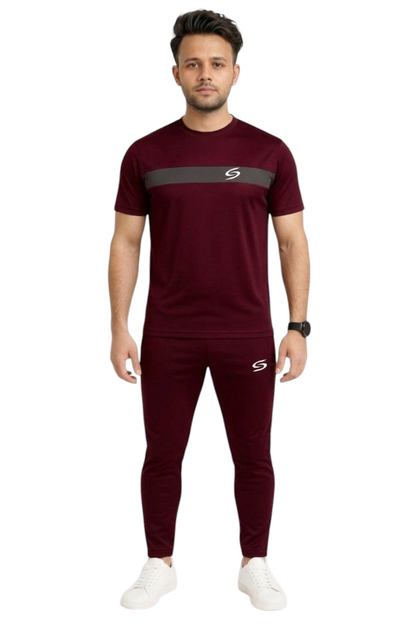 Summer Drifit-Maroon & Gray Combo Tracksuit #3166