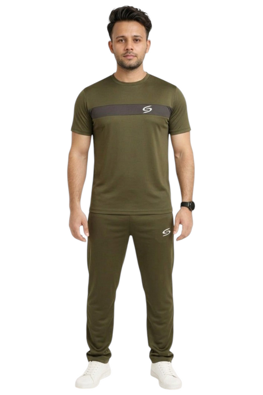 Summer Drifit-Olive Green & Gray Combo Tracksuit #3174