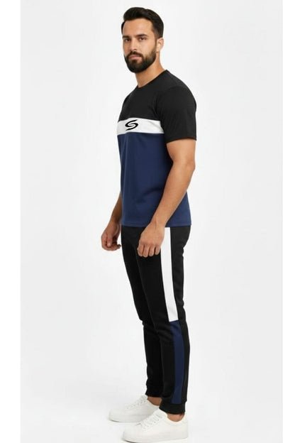 Summer Drifit- Navy ,Black & White Combo Tracksuit #3179