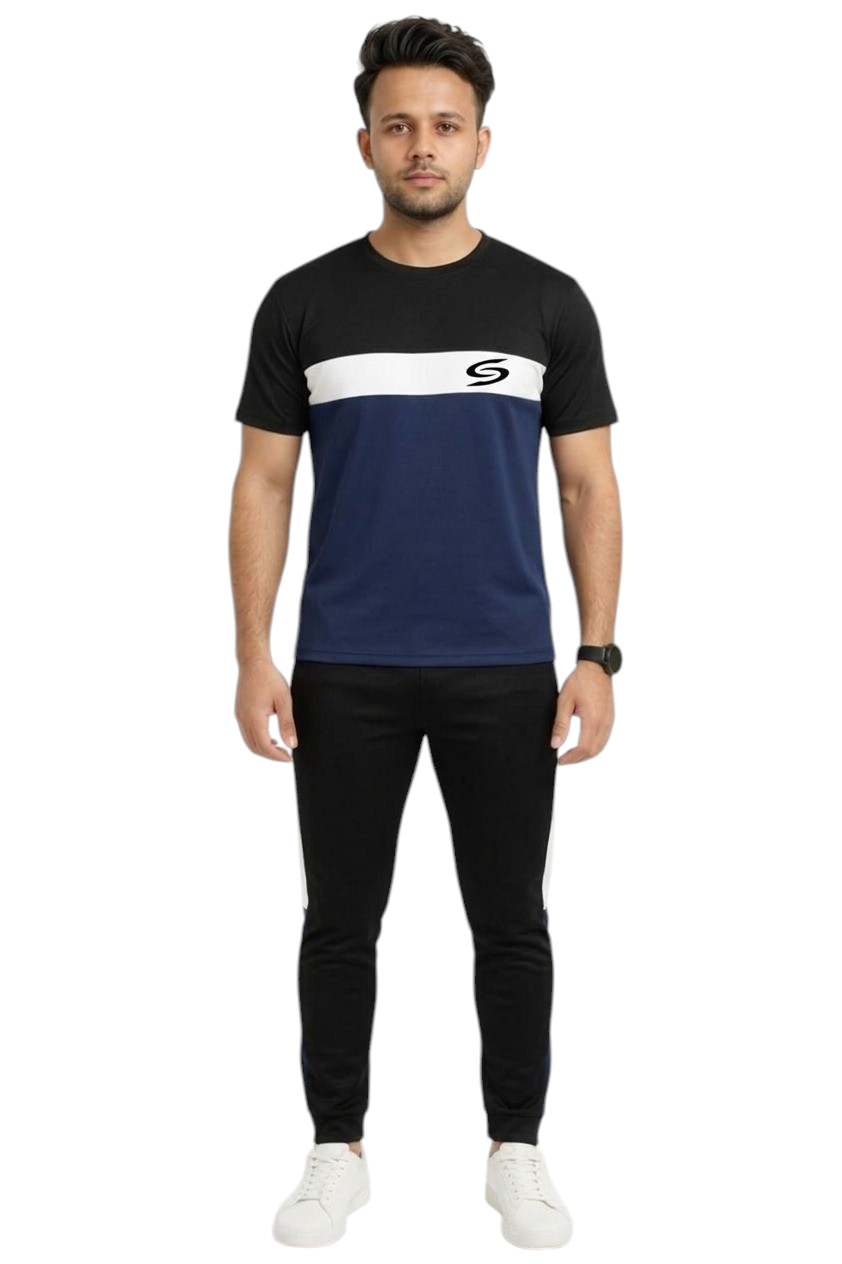 Summer Drifit- Navy ,Black & White Combo Tracksuit #3179