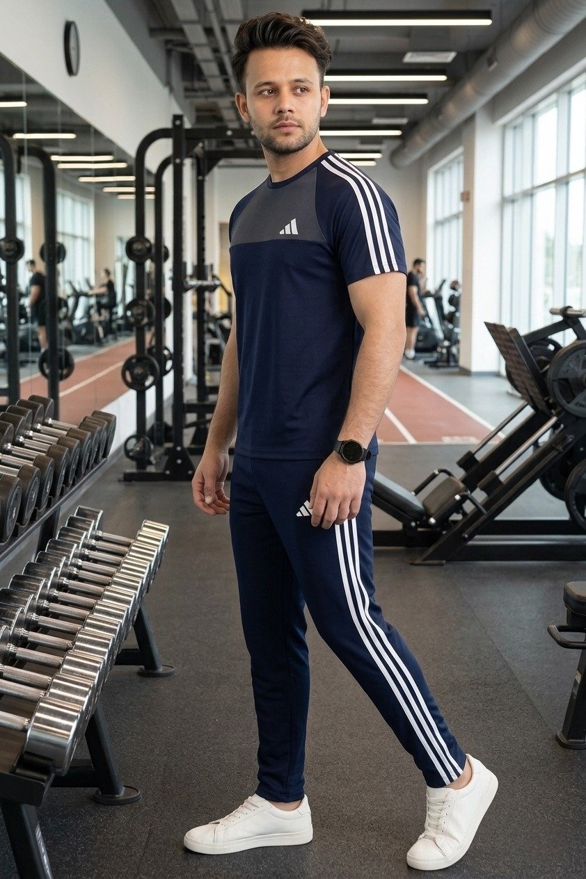 Summer Drifit- Navy & Gray adi Activewear Tracksuit #3190