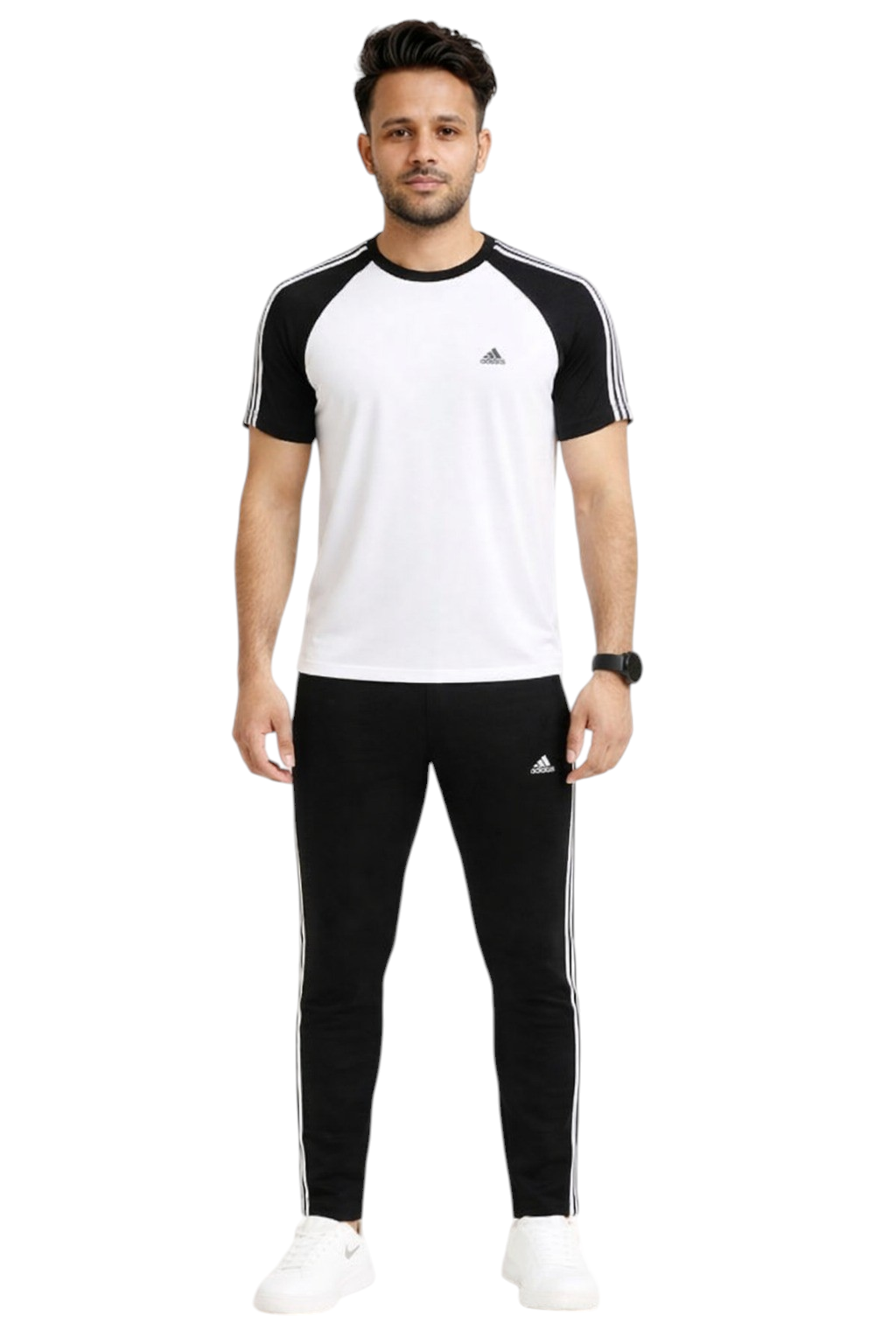 Summer Drifit- Black & White adi Activewear Tracksuit #3191