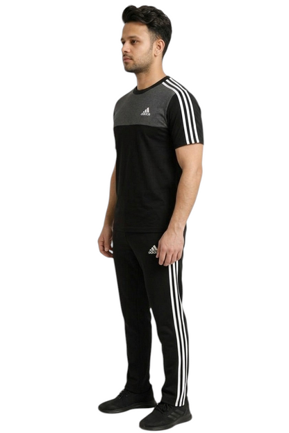 Summer Drifit- Black & Gray adi Activewear Tracksuit #3193