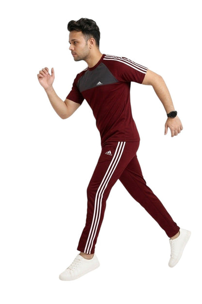 Summer Drifit- Gray & Maroon adi Activewear Tracksuit #3194