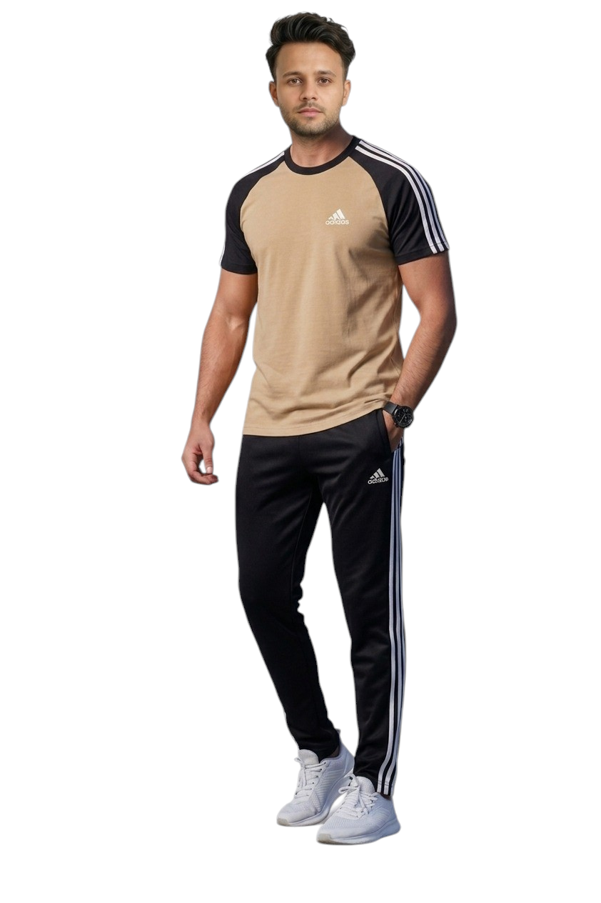 Summer Drifit- Skin & Black adi Activewear Tracksuit #3200