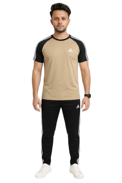 Summer Drifit- Skin & Black adi Activewear Tracksuit #3200