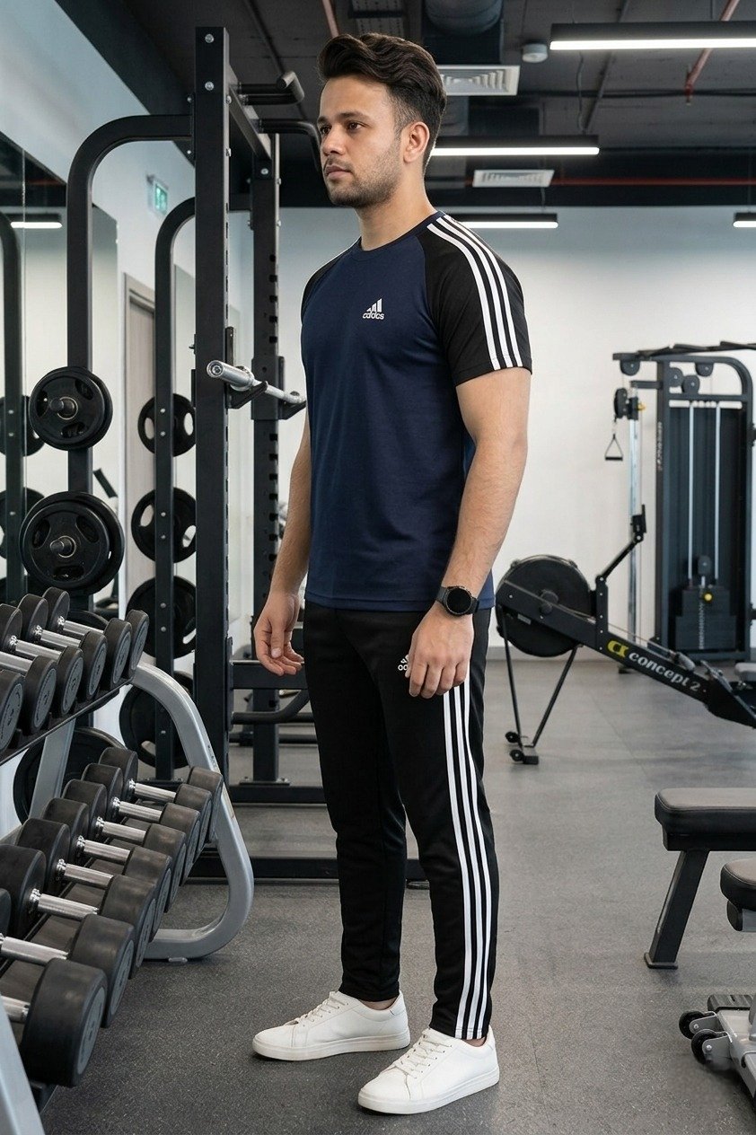 Summer Drifit- Navy & Black Combo Activewear Tracksuit #3202
