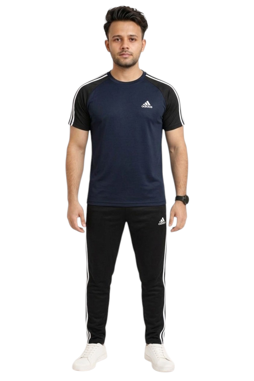 Summer Drifit- Navy & Black Combo Activewear Tracksuit #3202