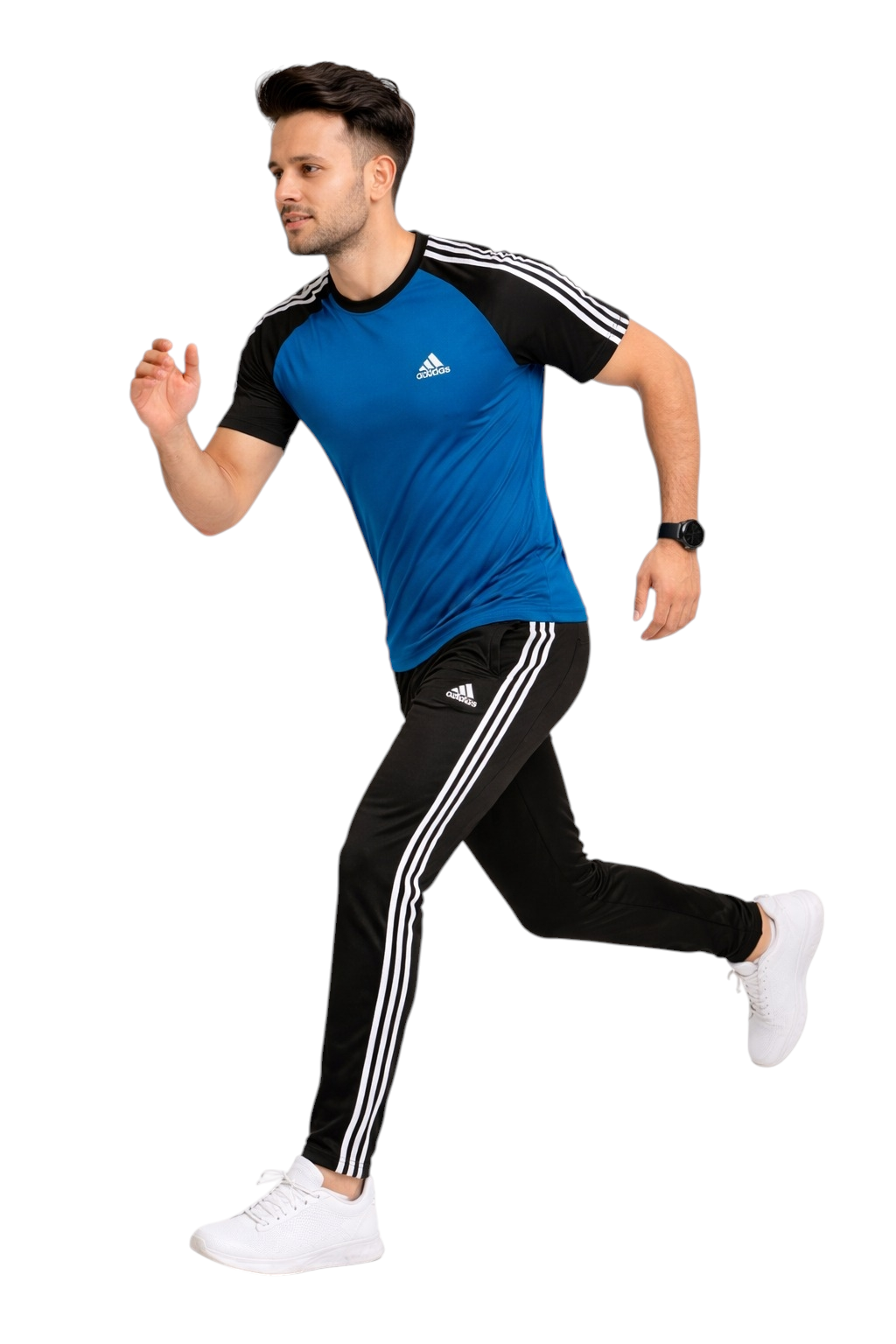 Summer Drifit- Royal Blue & Black Adi Activewear Tracksuit #3197