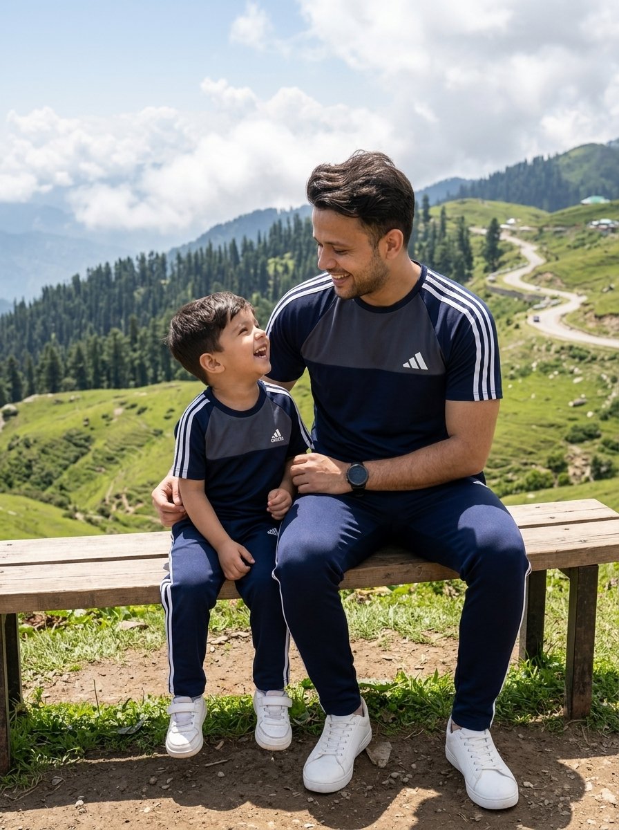 Like Father-Navy & Gray Adi Combo # 3190