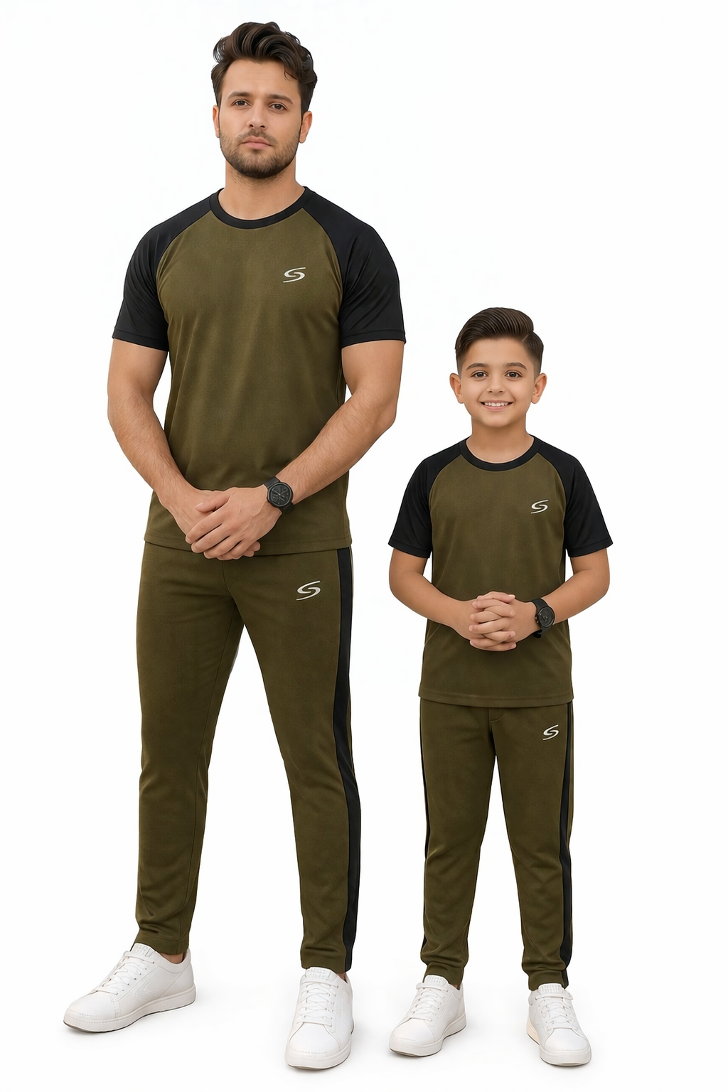 Like Father-Olive Green & Black Combo # 3157