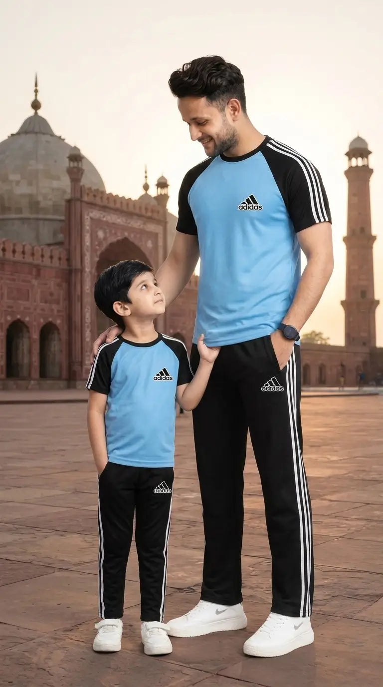 Like Father-Sky Blue  & Black Adi  Combo # 3205