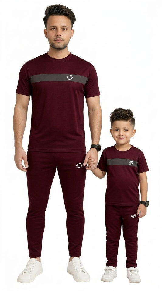 Like Father-Maroon & Gray  Combo # 3166