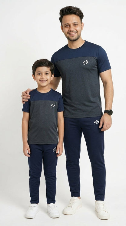 Like Father-Navy & Gray  Combo # 3160