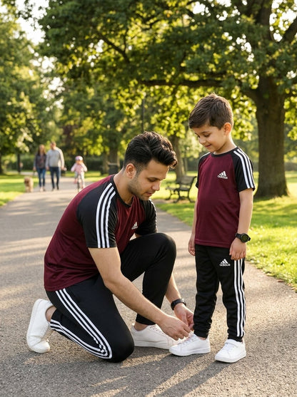 Like Father-Maroon & Black  Adi Combo # 3198