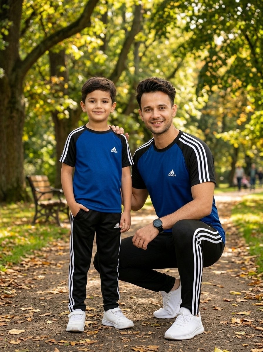 Like Father-Royal Blue & Black  Adi Combo # 3197
