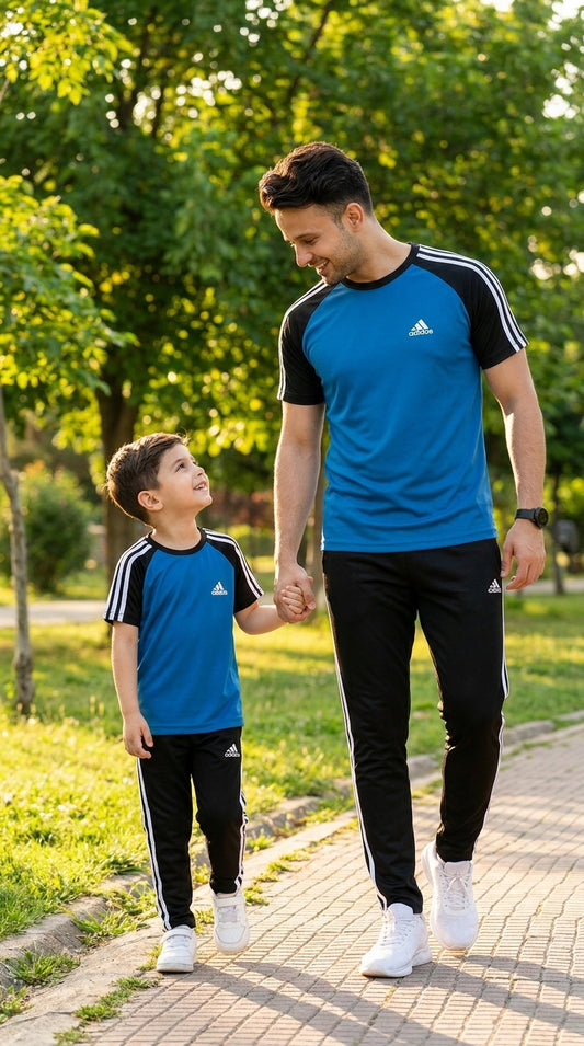 Like Father-Royal Blue & Black  Adi Combo # 3197