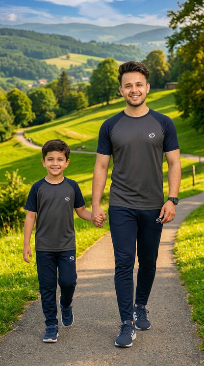 Like Father-Navy & Gray  Combo # 3158
