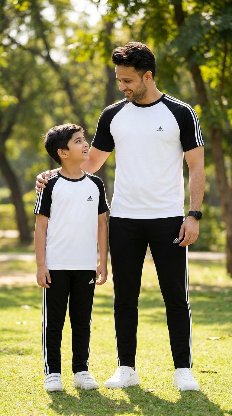 Like Father-Black & White Adi Combo # 3191