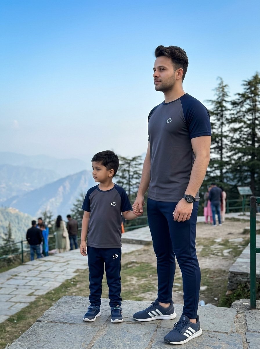 Like Father-Navy & Gray  Combo # 3158