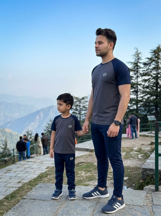Like Father-Navy & Gray  Combo # 3158