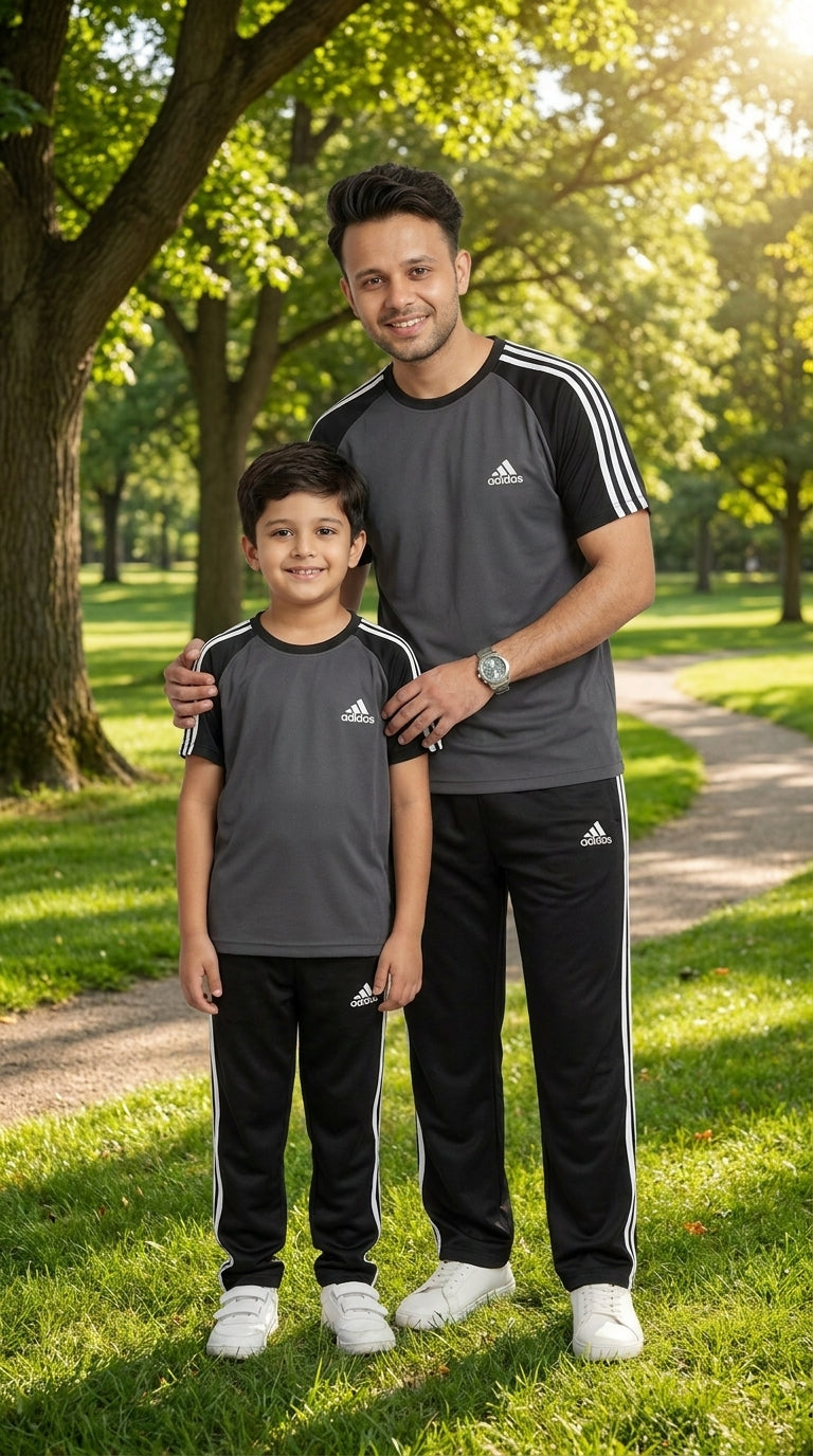 Like Father-Gray & Black  Adi Combo # 3195