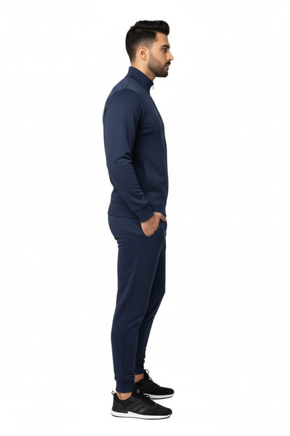 Winter-Mock Neck Zipper-Navy Blue-Tracksuit