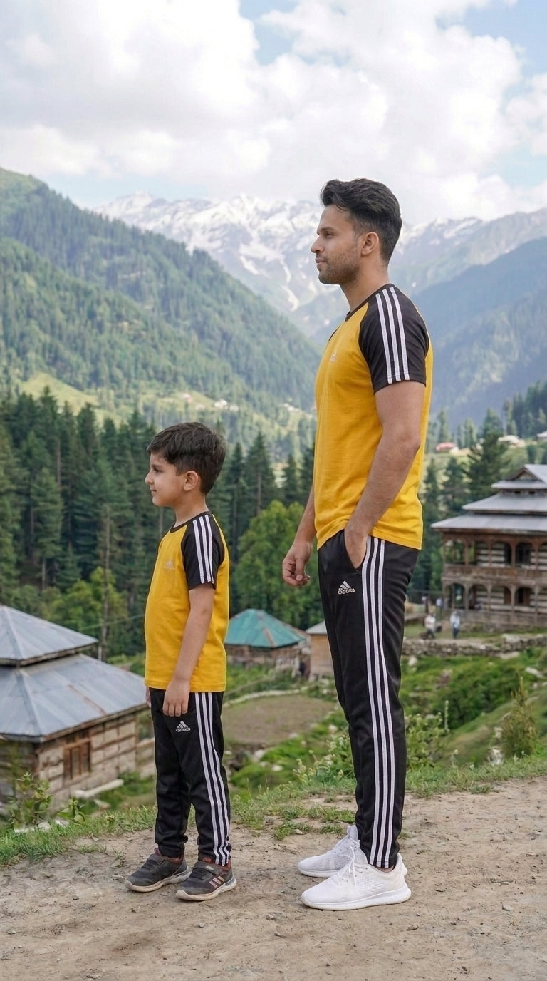 Like Father-Yellow & Black  Adi Combo # 3196